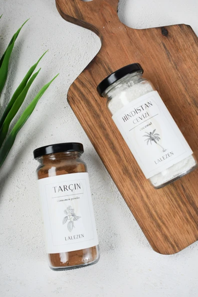 LALEZEN Tarçın-Hindistan Cevizi 2’li Set (CAM KAVANOZ)