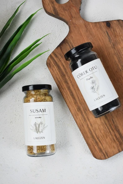 LALEZEN Çörekotu - Susam 2 ‘li Set (CAM KAVANOZ)