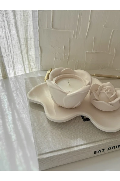 LALEZEN HOME Dekoratif Gül Mumluk ( stand dahil değildir ) - 3