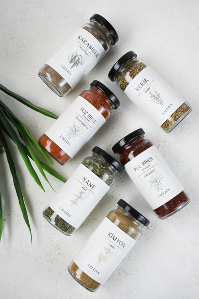 LALEZEN Çekirdek Aile Baharat Seti ( CAM KAVANOZ)