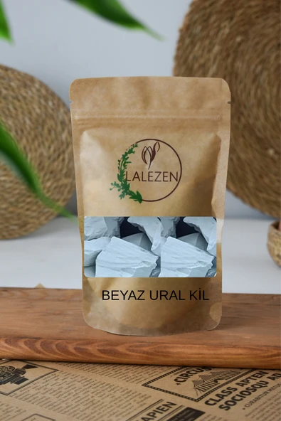 LALEZEN Yenilebilir Ural Kil - Doğal Zeolit Beyaz Mineral Kil 1000 Gr