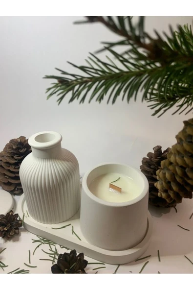 LALEZEN HOME Özel Tasarım Stantlı Mumluk ve Vazo Seti