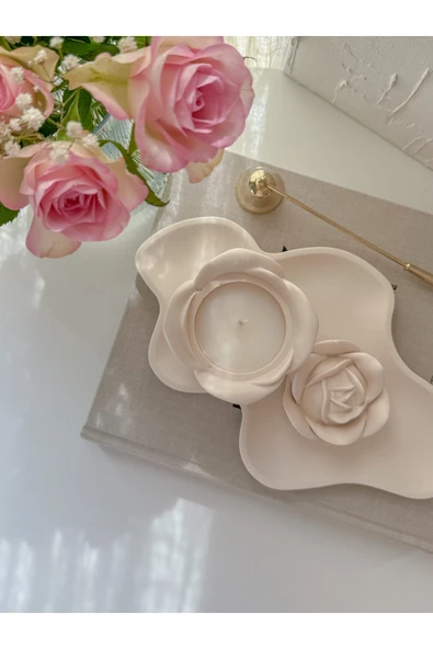 LALEZEN HOME Dekoratif Gül Mumluk ( stand dahil değildir ) - 2