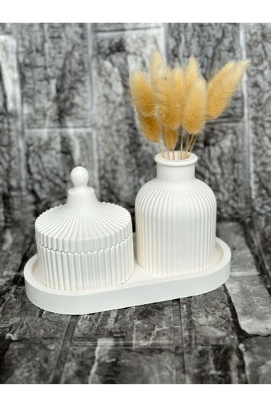 LALEZEN HOME Dekoratif Özel Yapım Mumluk ve Vazo Seti - 3