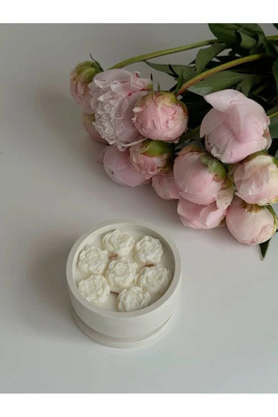 LALEZEN HOME Gül Detaylı Kase Mum Soyawax Doğal Mum - 2