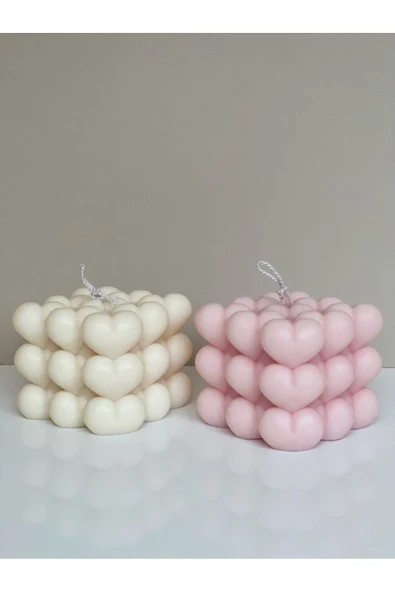 LALEZEN HOME 2 li Kalp Bubble Mum Seti