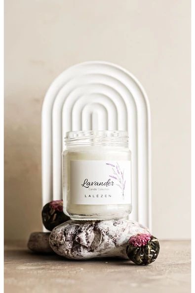 LALEZEN HOME Lavanta Kokulu Mum - Kavanoz  Mum -Lavander Mum