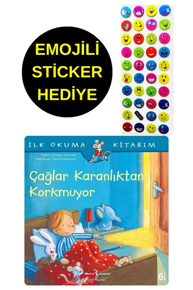 EMOJİLİ  STİCKER HEDİYE  - OKUL ÖNCESİ RESİMLİ KİTAPLAR  - ÇAĞLAR KARANLIKTAN KORKMUYOR ürün görseli