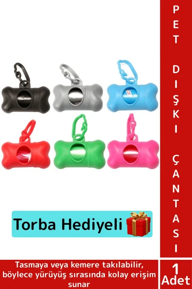 Evcil Hayvan Tasma Kemer Asılabilir Pratik Kedi Köpek Hijyenik Dışkı Poşet Çanta 15'li Poşet Hediye