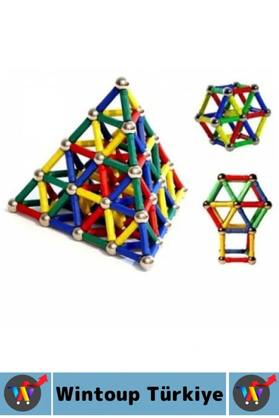 Eğitici Motor Beceri El Göz Koordinasyonu Geliştiren Eğlenceli Çocuk Manyetik Lego Seti 37 Parça - Resim 3