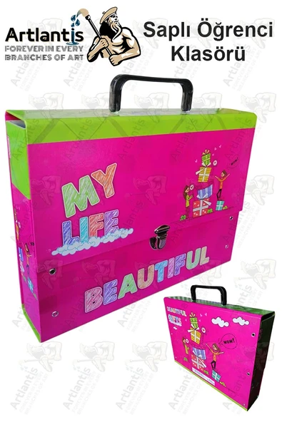 Saplı Klasör 1 Adet Kolplu Klasör Öğrenci Klasörü 32x24x7 cm Saplı Çanta Saplı Dosya Okul Sınıf - 2