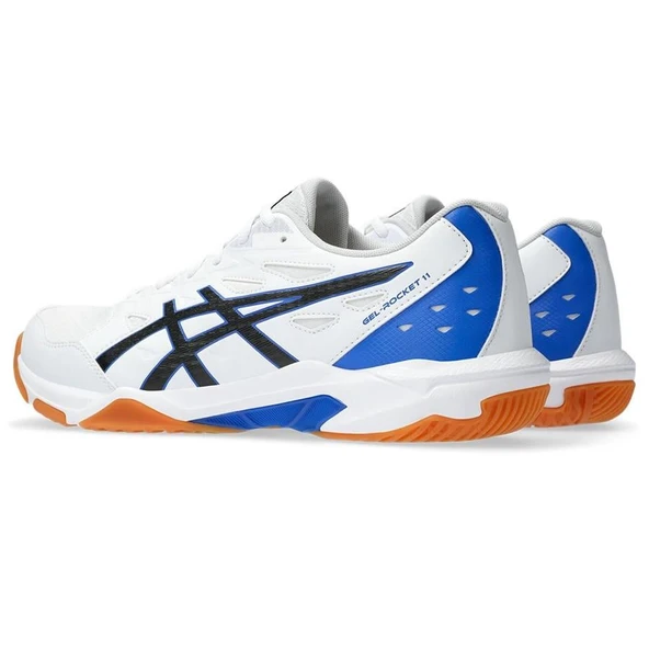 Asics Gel-Rocket 11 Erkek Beyaz-Mavi Voleybol - Resim 3