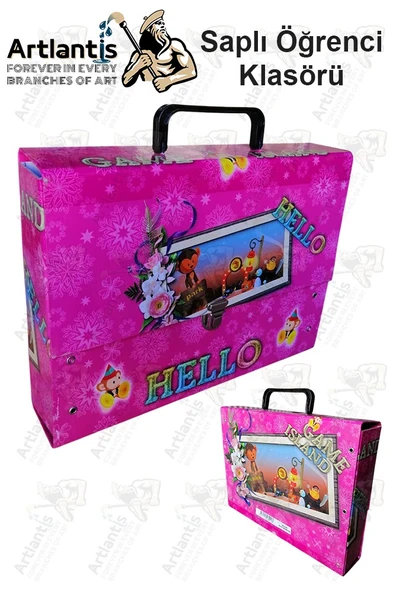 Saplı Klasör 1 Adet Kolplu Klasör Öğrenci Klasörü 32x24x7 cm Saplı Çanta Saplı Dosya Okul Sınıf - 5