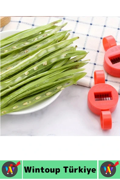 Ergonomik Tutuş Mutfak Kaymaz Hızlı Pratik Bamya Bakla Taze Fasulye Dilimleme Ayıklama Aparatı - Resim 6