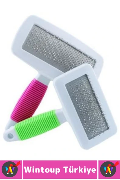 Evcil Hayvan Hijyenik Tüy Toplama Bakım Temizlik Küçük Irk Köpek Kedi İnce Telli Tarama Fırçası - Resim 2