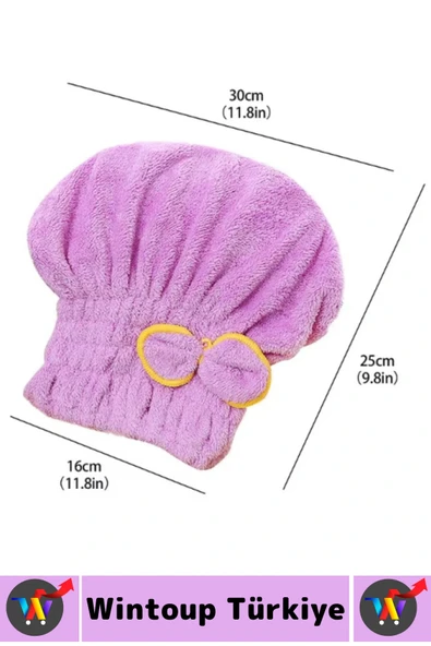 Her Baş Ölçüsüne Uyumlu Esnek Yüksek Hızlı Emici Banyo Havuz Duş Mikrofiber Havlu Saç Kurutma Bonesi - Resim 6