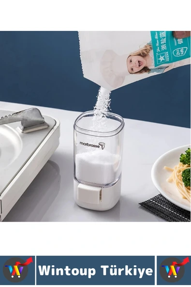 Premium Dayanıklı Toz-Taneli Kullanım Şeffaf Gövde Basmalı Baharatlık Tuzluk Seti 380 ML X 4'lü SET - Resim 4