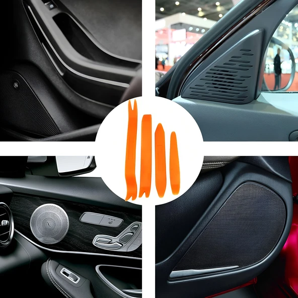 Mega Oto Market 4 Parça Turuncu Taşınabilir Trim Sökme Aparatı - 9