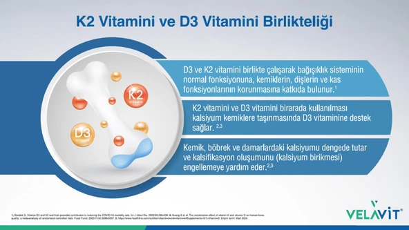 Velavit V-D3K2 with MSM 60 Tablet - Resim 4