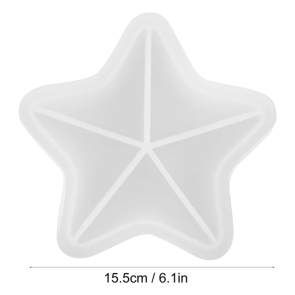Silikon Yıldız Kase Kalıbı - Epoksi, Beton ve Alçı için Dekoratif Tepsi & Çerezlik Kalıbı - 3