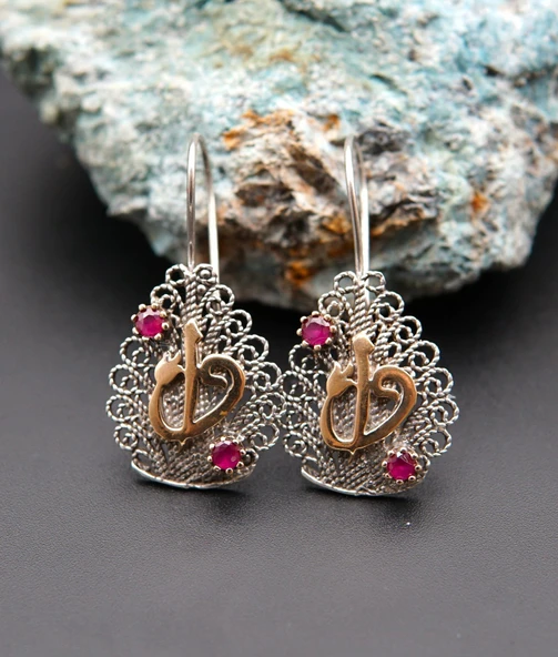 925 Ayar Gümüş Telkari Kadın Küpe skü00019 - Resim 6