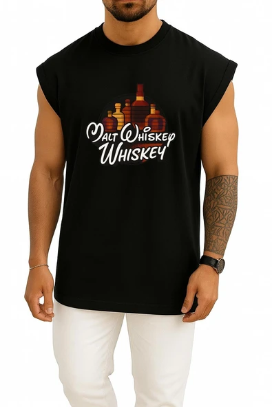 Oversize Malt Whiskey Göğüs Tasarımlı Atlet - Resim 11