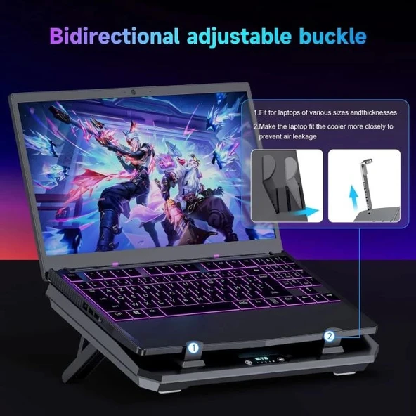 IETS GT300 Çift Üflemeli Laptop Soğutucusu - 35.5-43 cm - Resim 4