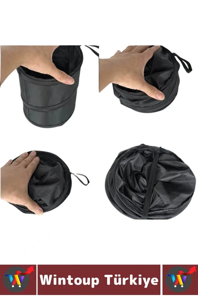 Dayanıklı Oto Koltuk Arkası Başlığa Asılabilir Outdoor Kamp Piknik Araç İçi Katlanabilir Çöp Torbası - Resim 3