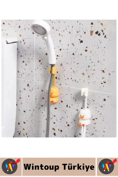 Kendinden Yapışkanlı Sünger Lif Aksesuar Düzenleyici Pratik Sevimli Hayvan Figürü Duş Başlığı Tutucu - Resim 4