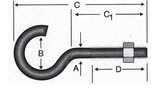 Açık Metrik Kanca M5 / 21x80 - 100 Adet - Resim 2