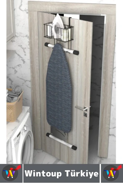 Montaj Gerektirmez Dayanıklı Yer Tasarruflu Kapı Arkası Pratik Kullanım Ütü Masası Asma Aparatı - Resim 2