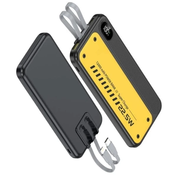 10000 mAh Hızlı Şarj Özellikli Aynı Anda 4 Cihazı Şarj Edebilen Powerbank (5284) - Resim 8