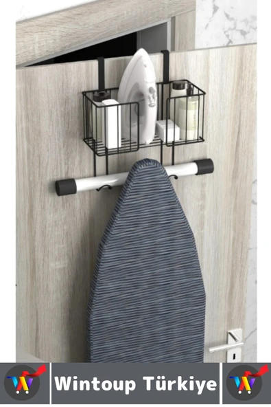 Montaj Gerektirmez Dayanıklı Yer Tasarruflu Kapı Arkası Pratik Kullanım Ütü Masası Asma Aparatı - Resim 3