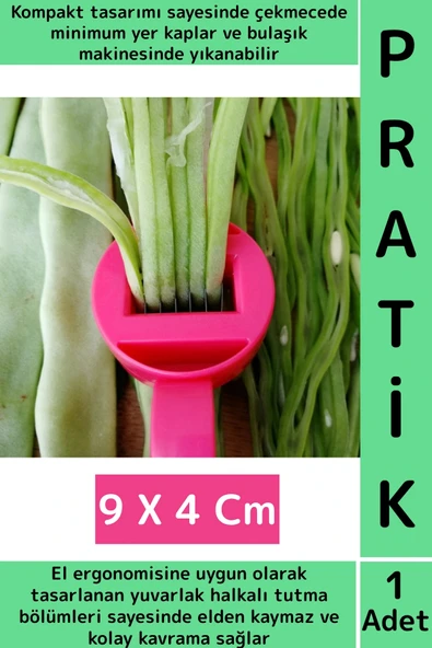 Ergonomik Tutuş Mutfak Kaymaz Hızlı Pratik Bamya Bakla Taze Fasulye Dilimleme Ayıklama Aparatı ürün görseli
