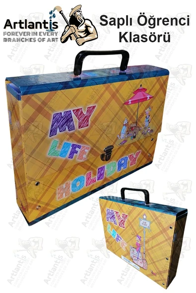 Saplı Klasör 1 Adet Kolplu Klasör Öğrenci Klasörü 32x24x7 cm Saplı Çanta Saplı Dosya Okul Sınıf - 6