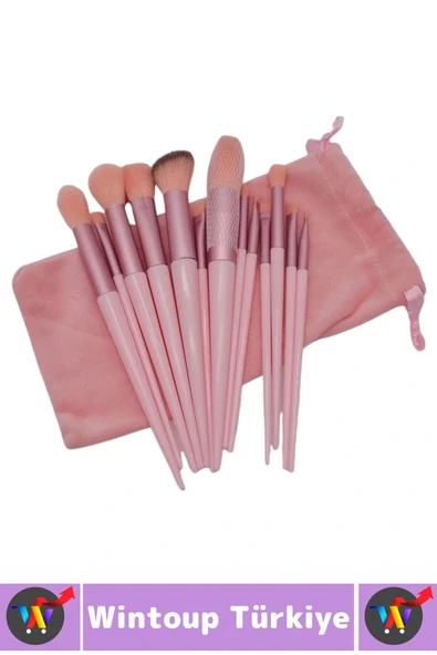 Premium Göz Farı Gevşek Pudra Cilt Bakım Yumuşak Kıllı Hızlı Kuruyan Şık Makyaj Fırçası Seti 13 Prça - 4