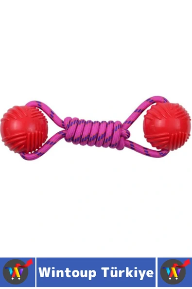 Evcil Hayvan Ağız Diş Sağlığı Kaşıma Çiğneme Temizleme Eğlenceli Vakit Kauçuk Top Köpek Oyuncağı - Resim 4