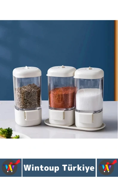 Premium Dayanıklı Toz-Taneli Kullanım Şeffaf Gövde Basmalı Baharatlık Tuzluk Seti 380 ML X 4'lü SET - Resim 7