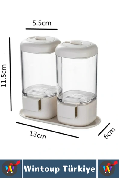 Premium Dayanıklı Toz-Taneli Kullanım Şeffaf Gövde Basmalı Baharatlık Tuzluk Seti 380 ML X 4'lü SET - Resim 8