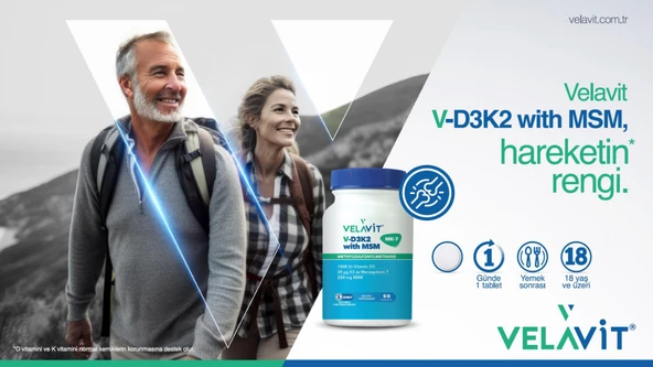 Velavit V-D3K2 with MSM 60 Tablet - Resim 6