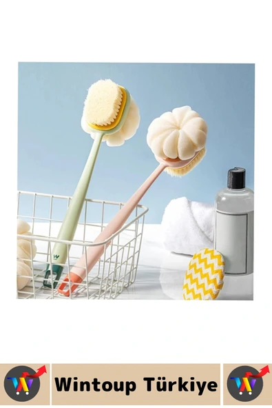 Ergonomik Tutuş Hassas Derin Temizlik Çift Taraflı Asılabilir Saplı Banyo Duş Fırçası 35 X 6.5 Cm - 5