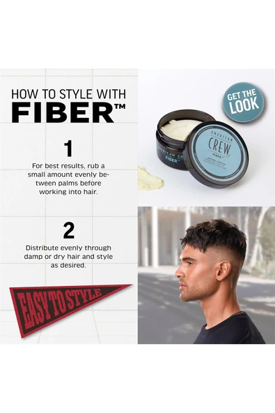 American Crew Men Fiber Güçlü Tutuşlu Mat Saç Şekillendirici Set 85GR + 50GR - 4