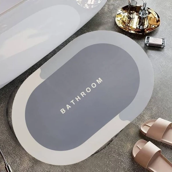 Sihirli Süper Su Emici Kaymaz Tabanlı Oval Paspas 40*60 cm (5284) ürün görseli