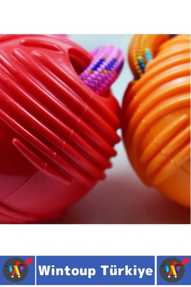 Evcil Hayvan Ağız Diş Kaşıma Çiğneme Temizleme Eğlenceli Vakit Kauçuk Top Köpek Oyuncağı 2 Adet - Resim 3