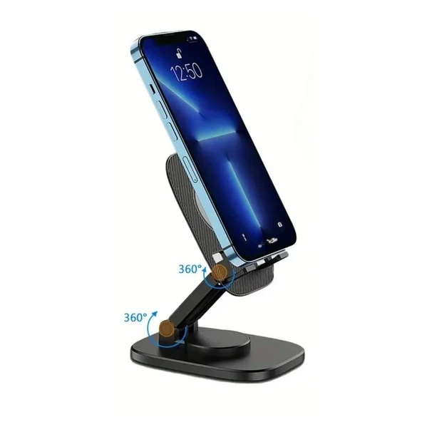 360 Döner Masaüstü Mobil Telefon Tutucu Standı (5284) - Resim 5