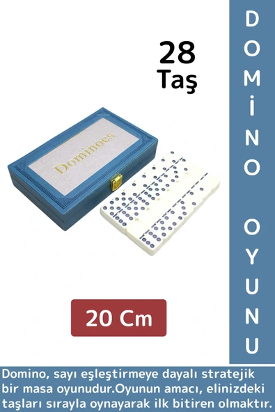 Premium Yüksek Kaliteli Eğlenceli Strateji Beceri Gelişimi Masa Oyunu Şık Deri Kutulu DOMİNO OYUNU ürün görseli