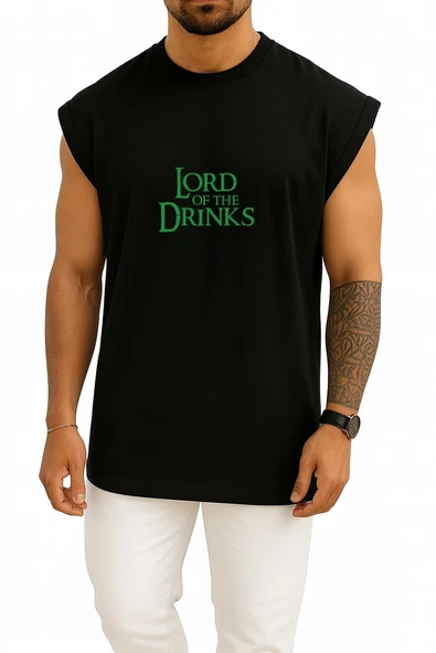 Oversize Lord Of The Drinks Göğüs Tasarımlı Atlet - Resim 9