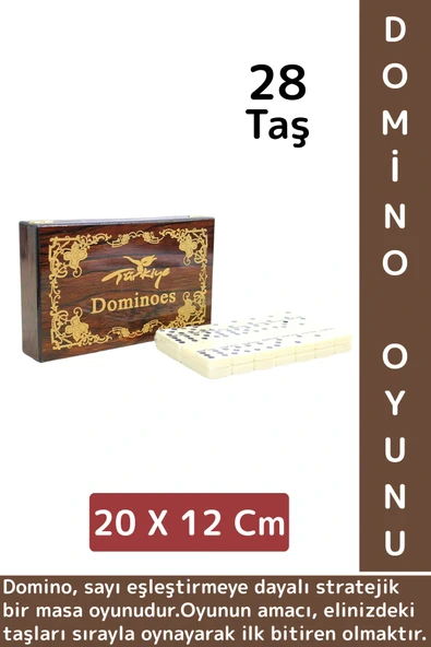 Premium Yüksek Kaliteli Eğlenceli Strateji Beceri Gelişimi Masa Oyunu Şık Ahşap Kutulu DOMİNO OYUNU ürün görseli