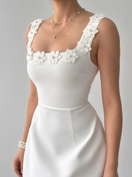 Alyosa Çiçek Detaylı Elbise - Resim 8