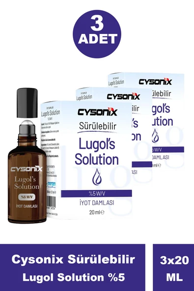 Cysonix Sürülebilir Lugol Solüsyon %5 20 ml 3 Adet ürün görseli 1